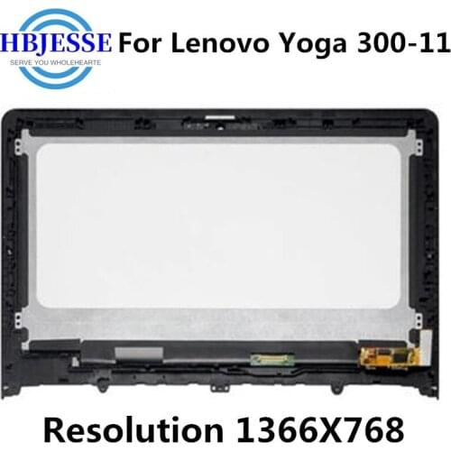 11.6'' Replacement Laptop LCD Touch Screen Digitizer with Bezel Display Assembly Panel For Lenovo Yoga 300-11 series Flex 3-11