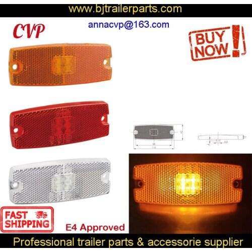 LED Trailer Side Marker Light Clearance Lamps Reflectors E4 RV Parts Camper Caravan Accessories