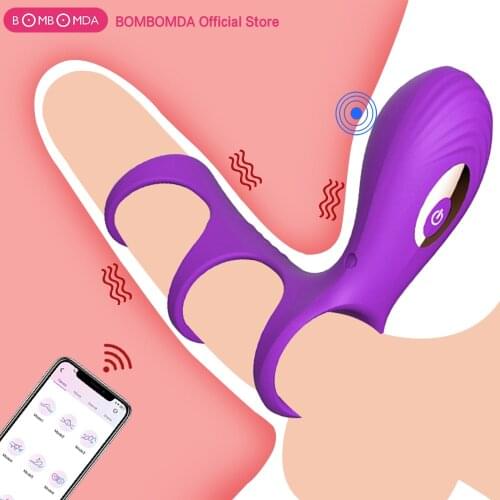 APP Control Vibrating Penis Ring Vibrator Delay Ejaculation Cock Ring Clitoris G Spot Stimulator Sex Toys For Couple Sex Product