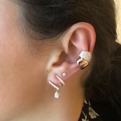 HIGH quality sparking bling cubic zirconia jewelry multi wrap tear drop cz earring 2021 new