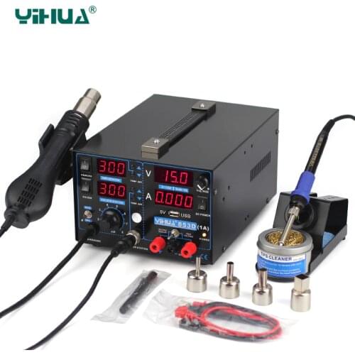 High Power YIHUA 853D 1A USB Soldering Station With Power Supply Soldering Station Hot Air For Welding