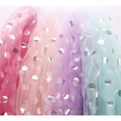 155X100CM Colorful Dot Yarn Girly Heart Colored Polka Dot Mesh Gauze Clothing Dress Background Weddding Birthday Decorative