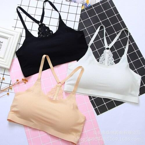 Bras For Women Ice Silk Seamless Lace Breathable Tube Top All-match Strap One-piece Conjoined Pad Girl Wire Free Wrapped Chest
