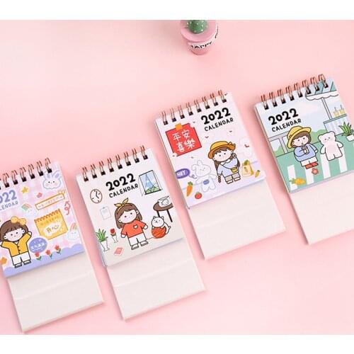 1PC 2022 Cute Creative Mini Desk Calendar Decoration Stationery Kawaii School Supplies