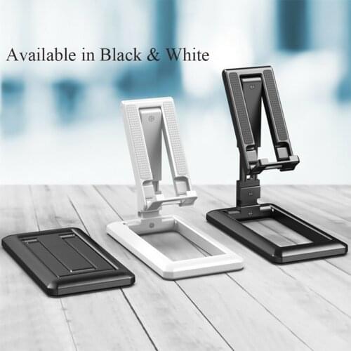 1pc Foldable Desk Stand Holder Suitable For 3.5 - 10 inches Mobile Phone Tablet Black/White Desktop Bracket