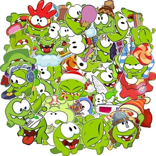 10/50Pcs/ Cut The Rope Cartoon Frog Stickers For Motorcycle Skateboard Bicycle Laptop Phone Guitar Not Repeating Cute Pegatinas
