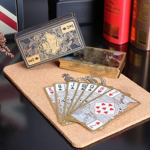2set/lot Waterproof Transparent PVC Poker Gold Edge Playing Cards Dragon Card Novelty Collection Board Game High Quality Gift