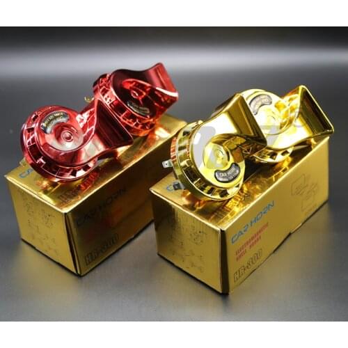 2 Pack Air Snail Horn Set 12V 4A Dual Tone AUTO Motorcycle Boat Lorry Siren Twin Snail