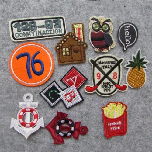 2016 year high quality cartoon mixture hot melt adhesive applique embroidery patches stripes DIY clothing accessory 1pcs sell