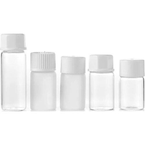 300PCS 1ml 2ml 3ml 4ml 5ml Portable Clear Glass Essential Oil Bottle Travel Refillable Bottle Glass Container Cosmetic Glass Jar