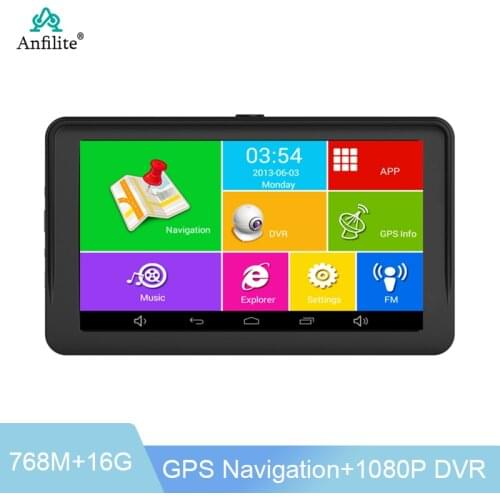 7 Inch Android Car GPS Navigator Truck Gravity sensor 1080P 16G Touchscreen Navigation Car Bluetooth with Car Dash Camera DVR