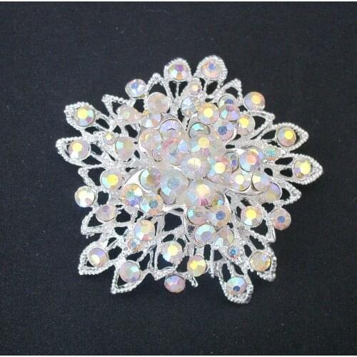 Large New Crystal Rhinestone Vintage Flower Bouquet Brooch For Wedding Bridal Jewelry With AB Stones Star Pin, Item No.: BH7412