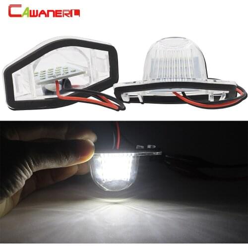 Cawanerl For Honda Crosstour CR-V FR-V HR-V Insight Fit Odyssey Stream 2 X Car Styling LED Number License Plate Light White 12V