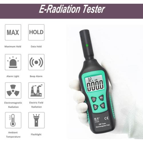 Electromagnetic Radiation Detector Temperature Radiation Tester EMF Meter Dosimeter Detector Geiger Counter for Wifi 4G 5G PC