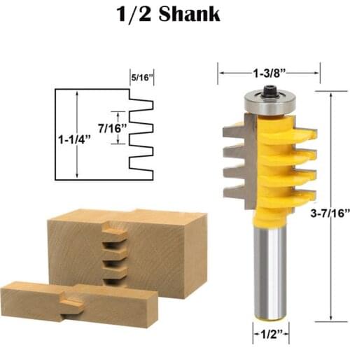 1PC 1/2 inch Shank Rail and Stile Finger Joint Glue Router Bit Cone Tenon Bevel Cutter Milling Tools Woodworking Milling Cutter