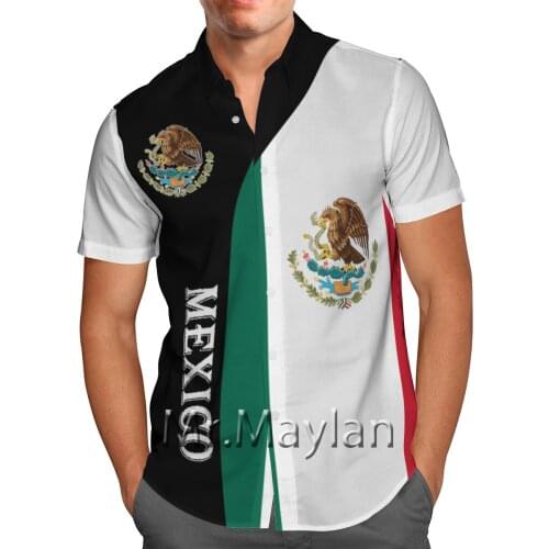 Mexico Style 3D Printed Beach Hawaiian 2021 Summer Shirt Short Sleeve Shirt Streetwear Oversized 5XL Camisa Social Chemise Homme