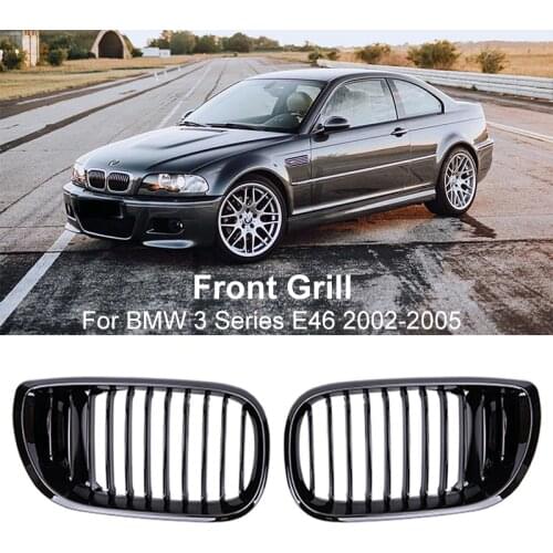 Geetha 2PCS Front Bumper Sport Grilles Kidney Racing Grille Grill For BMW E46 LCI 4D 325i Facelift 2002 2003 2004 2005 846193