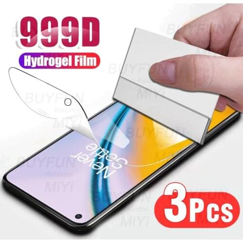3PCS 999D Curved Hydrogel Film For One More Oneplus Nord2 5G Full Cover Safety Screen Protectors Not Glass On One Plus Nord 2 5G
