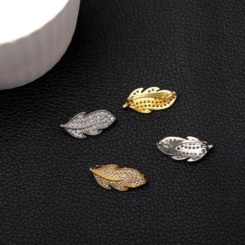 JUYA Pearl Necklace Finding Supplies DIY Leaf Natural Stones Pearl Jewelry Making Bracelets Connector Bail Clasp Accessories