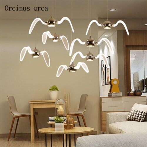 Nordic creative gulls chandelier living room restaurant bar corridor modern minimalist LED bird Chandelier free shipping