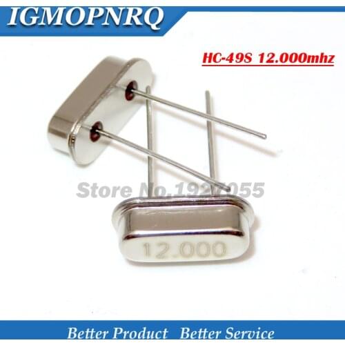20pcs HC-49S 12.000mhz 12MHZ HC49S 20ppm 20pF 12mhz Quartz crystal oscillator new