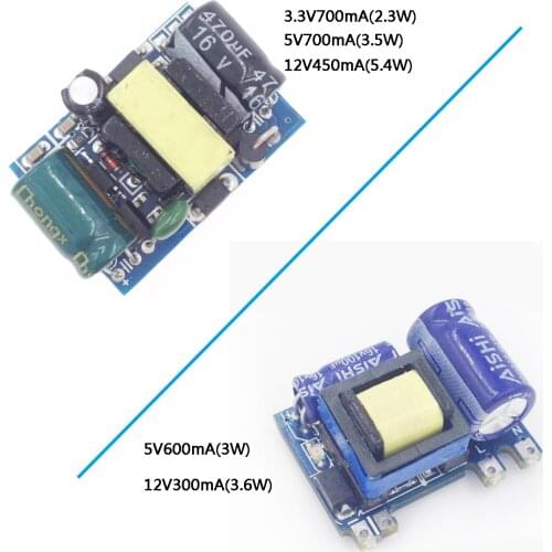 MINI Power Supply ac 85-265V dc 100-370v to 3W5V600mA 12V450mA5.4W 3.6W12V300mA 3.5W5V700mA 2.3W3.3V700mA Step down Transformer