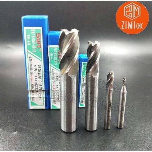 11 12 13 14 15mm Straight Shank End Mills Tungsten Carbide Rod Router Bit Set 4F For Metal Lathe Machine Cutters CNC