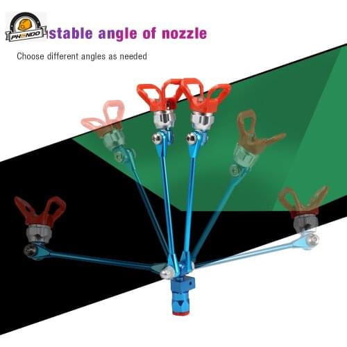 PHENDO airless spray gun Extension Pole adjustable angle of 2pcs nozzle seat with 517 airless tips suit for airless paint spray