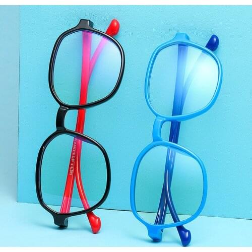 New Square Anti Blue Light Kid Glasses Boys Girls Optical Frame Protection Transparent Eyewear Children Silicone Soft Eyeglasses
