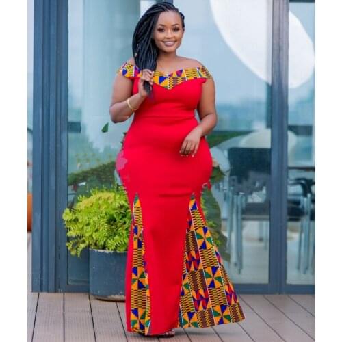 African Dress for Women V-Neck Backless Daily Evening Party Dress African clothes For Women Plus Size 2XL-6XL