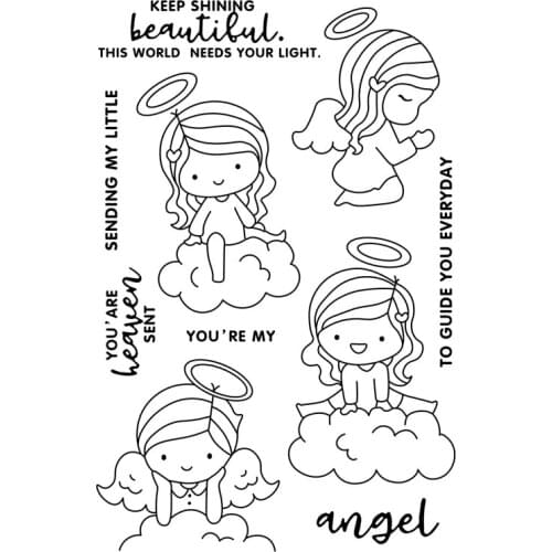 Girl and boy Transparent Clear stamps and metal cutting dies