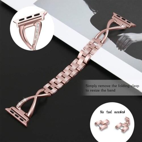 Link bracelet strap for apple watch band 38mm 40mm 42mm 44mm apple watch 65/4/3/2/1 iwatch stainless steel watchband Accessories