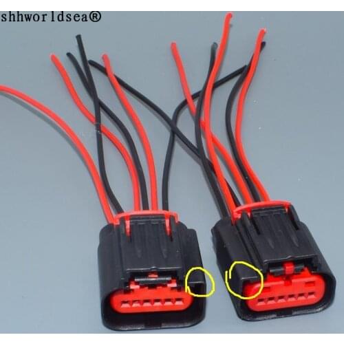 Shhworldsea 6 Pin 0.6mm Accelerator Pedal Position Sensor Throttle Pedal Connector Plug Wire Cable Pigtail For FORD GM 1438153-5