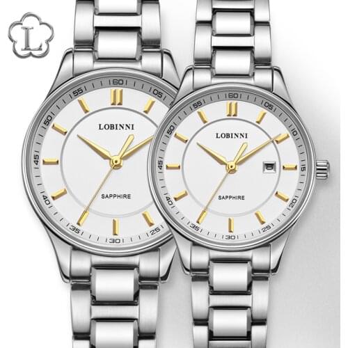 Switzerland Luxury Brand LOBINNI Man Watches 6 mm Ultra-thin Japan Quartz Couples Watch Sapphire Waterproof Couples Clock L3005