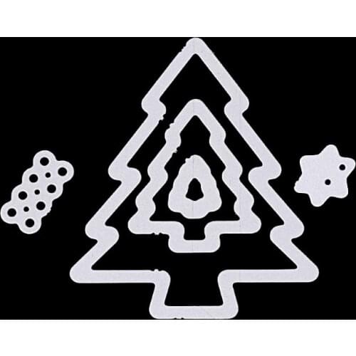 Christmas Tree Cutting Dies Stencils Template DIY Scrapbook Album Embossing Card M17D