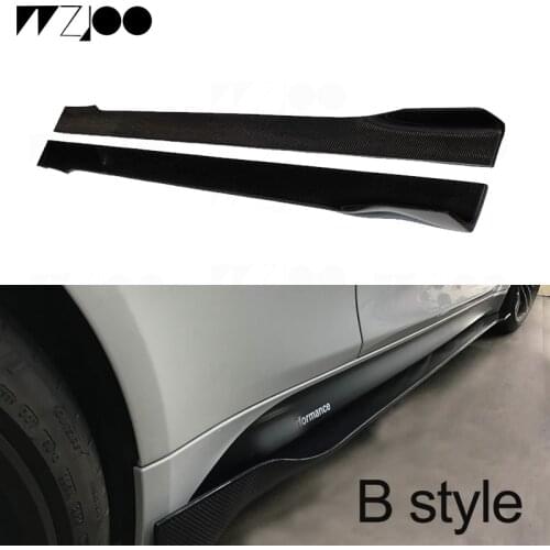 Universal Carbon Fiber Side Skirt Extension Fibre Exterior Door Step Trim for golf Passat Toyota Honda Mercedesw203 w204 Auto Bo