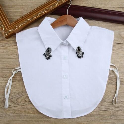 Gorgeous gem bust lupine geometric fake collar water droplets retro wild collar decoration cotton beads embroidered shirt collar