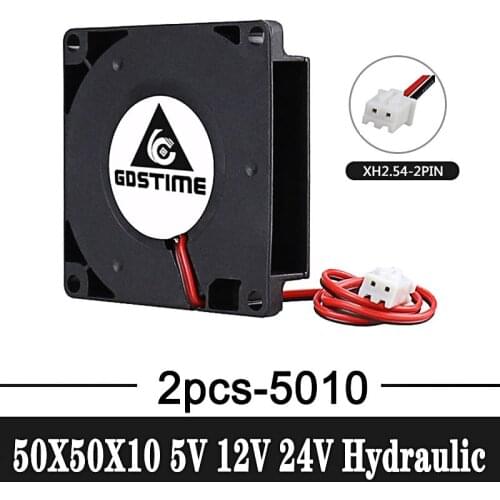 2Pcs/lot Gdstime 50mm 3D Printer Fan 5V 12V 24V 5010 Blower Fan 50mmx50mmx10mm 50mm 5cm Radial Computer PC DC Cooling Fan