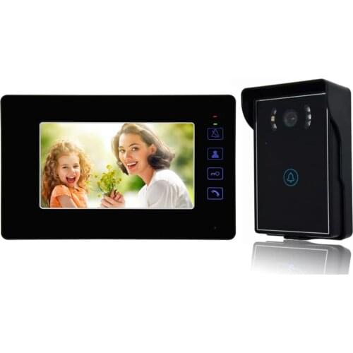 1 Set 7" Video Door Phone Intercom Doorbell Touch Button Unlock Night Vision Security CCTV Security Camera visitor doorphone