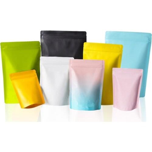 500pcs/lot High quality Colorful Food Powder Storage Bag Heat Sealable Ziplock Stand Up bag Aluminum Foil Zip Lock Plastic Bag