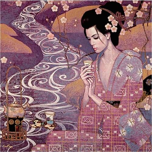 Japan Geisha Woman Diamond Painting Portrait Round Full Drill 5D Nouveaute DIY Mosaic Embroidery Cross Stitch Home Decor Gifts