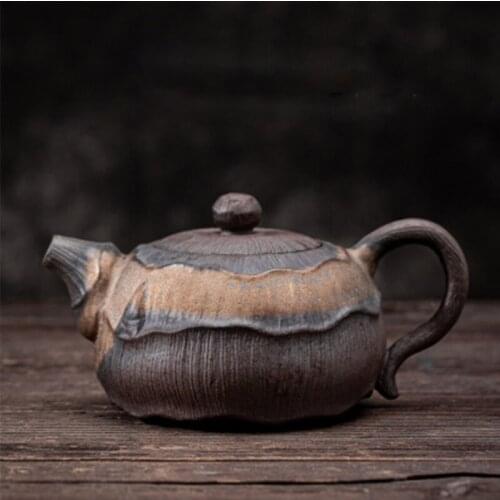 LIZAOTAO Japanese Style Gilt Iron Glaze Teapot Ceramic Kung Fu Tea Set Teapot Handmade Retro Teapot Pu'er Tea Making Teapot
