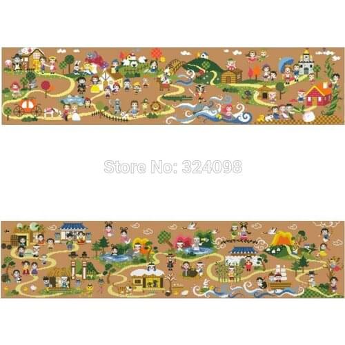 Lively street market patterns Counted Cross Stitch 11CT 14CT DIY wholesale Chinese Cross Stitch Kits Embroidery Needlework Sets