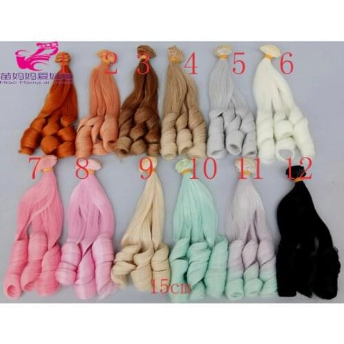 1 piece 15cm x 100cm brunette blonde coffee black brown natural color curly doll wigs hair for 1/3 1/4 1/6 BJD SD diy