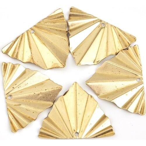 20-50 pcs29*22mm brass pendant pendants can be used for jewelry making fold triangle geometric unique wave wrinkle pendant