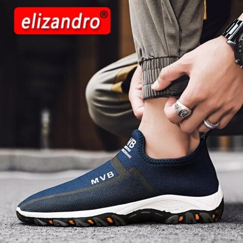 2021 New Arrival Summer Mesh Breathable Male Casual Running Shoes Lightweight Soft Comfortable Slip-On Sport Shoes