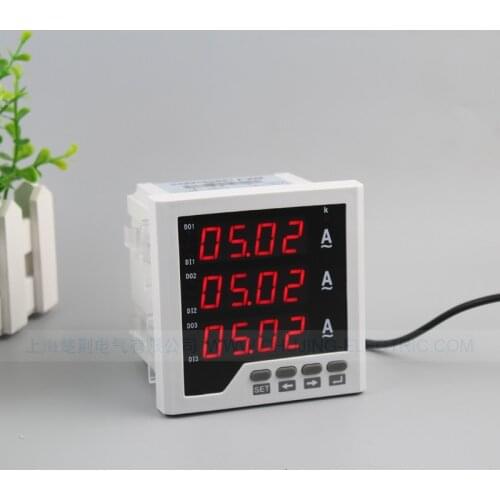 3 phase digital ampere panel meter with over / under current alarm output current panel instrument with switch signal output