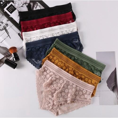 3 pcs/set Sexy Women Panties Lace Underwear Underpants Woman Lace Panties Floral Lingerie Female Seamless Briefs