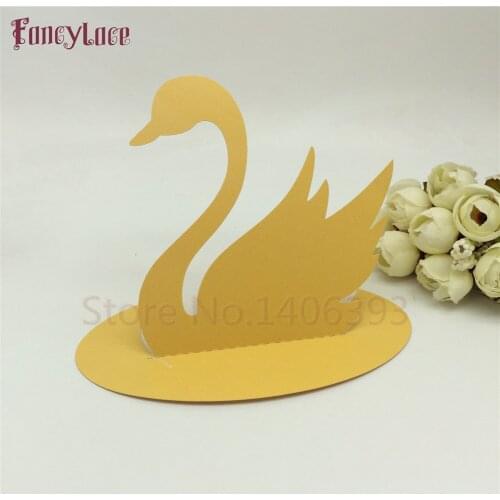 50 Pcs Wine Guest Swan Design Place Cards Favor Decor Chic Pearlescent Name Place Cards Wedding Party Table Decoration Supplies