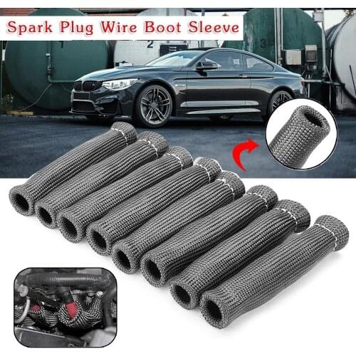 8 Piece High-temperature Automobile Spark Plug Wire Protective Cover Heat Shield